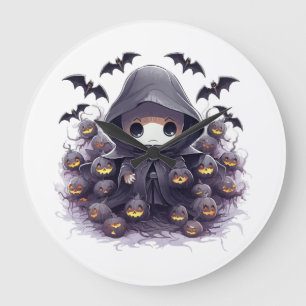 Relógio Grande Ceifador Chibi Halloween - Fantasia Sombria Adoráv