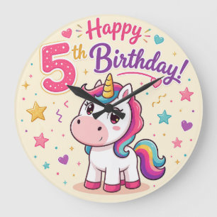 Relógio Grande Celebração de 5º Aniversário do Unicórnio Mágico