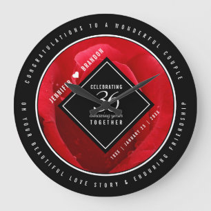 Relógio Grande Celebração do 36º aniversário do casamento do Rosa