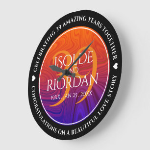 Relógio Grande Celebração do 39º aniversário de casamento da Agat