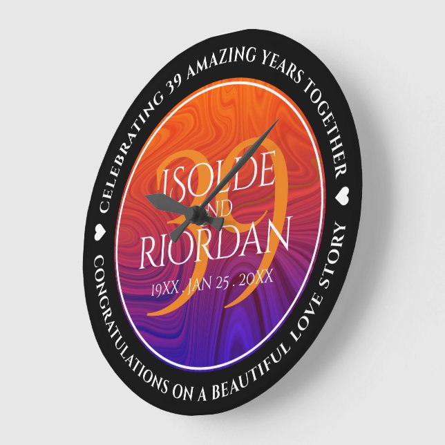 Relógio Grande Celebração do 39º aniversário de casamento da Agat (Ângulo)