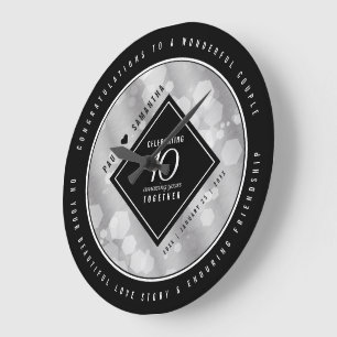 Relógio Grande Celebração do Aniversário de Casamento de 10 Tin