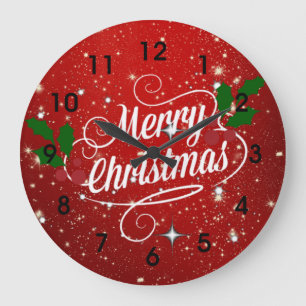 Relógio Grande Celebração Vermelho, Feliz Natal