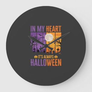 Relógio Grande Cemitério Assustador do Halloween no Meu Coração