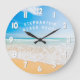 Relógio Grande Cena Tropical de Praia da Casa da Praia Personaliz (Front)