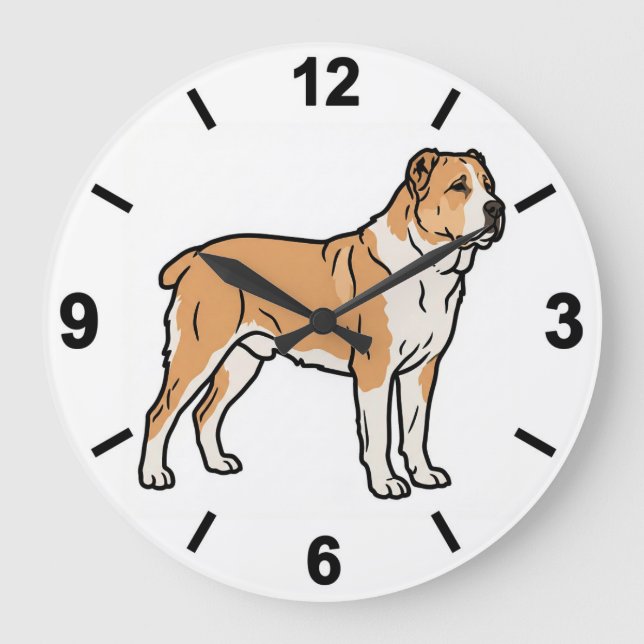 Relógio Grande Central Asian Shepherd Dog Wall Clock Guardian (Frente)