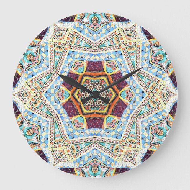 Relógio Grande Cerâmica caleidoscópica: Textura de superfície Abs (Frente)