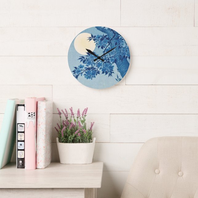 Relógio Grande Cereja florescente em uma noite iluminada - Ohara  (Sala de leitura)