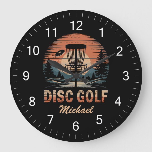 Relógio Grande Cesto de Golfe de Disco Frisbee Personalizado (Frente)