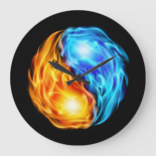 Relógio Grande Chamas Gêmeas