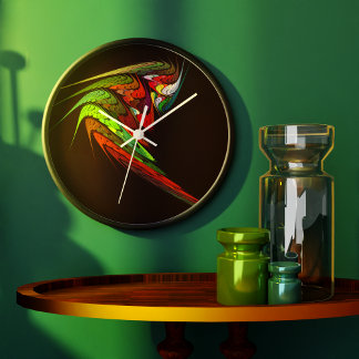 Relógio Grande Chameleon Abstrato Art Round