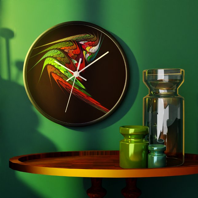Relógio Grande Chameleon Abstrato Art Round (Chameleon Abstract Art Round Clock)