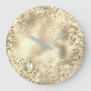 Relógio Grande Champaigne Gold Palm Leafs Metallic Floral