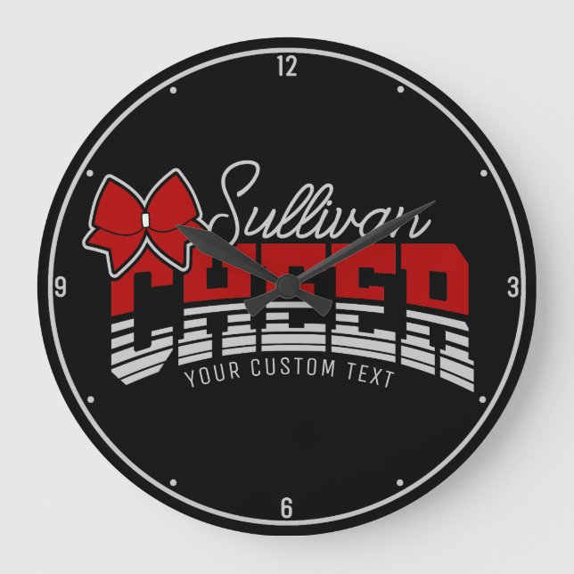 Relógio Grande Cheerleader de atleta da Escola de NOME ADD da Equ (Frente)