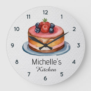 Relógio Grande Chef de pastelaria de bolos elegante personalizado