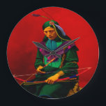 Relógio Grande Cherokee Native American Pop Art<br><div class="desc">Os Cherokee foram um indígenas nativo americano para os Estados Unidos sudoeste.</div>