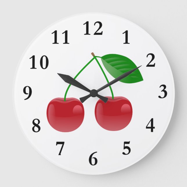 Relógio Grande Cherries Design Wall Clock (Frente)