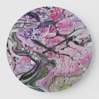 Relógio Grande Cherry Blossom Tree