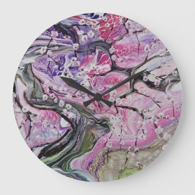 Relógio Grande Cherry Blossom Tree (Frente)