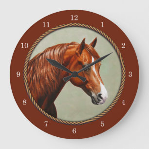 Relógio Grande Chestnut Morgan Horse Rusty Red