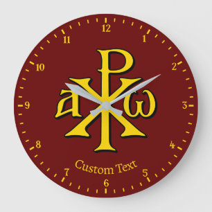 Relógio Grande Chi Rho Christograma Wall Clock
