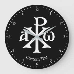 Relógio Grande Chi Rho Christograma Wall Clock