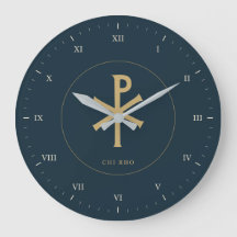 Chi Rho em Ocre Dourado com Números Romanos