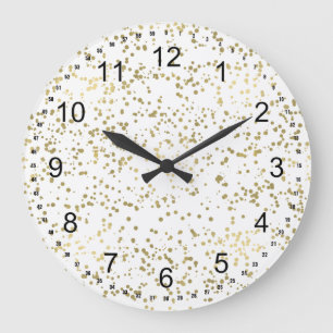 Relógio Grande Chic Dourada Confetti