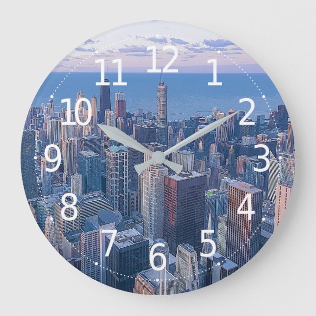 Relógio Grande Chicago Architectural Buildings Artwork | (Frente)