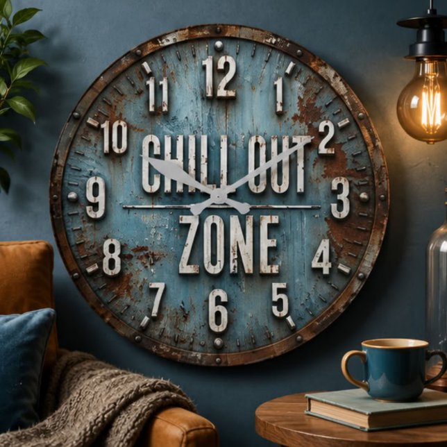 Relógio Grande Chill Out Zone Rustic Industrial (Criador carregado)