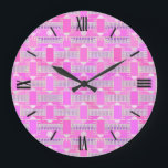 Relógio Grande Chique industrial do art deco - rosa, malva<br><div class="desc">Um art deco inspirou o impressão abstrato geométrico em máscaras macias de cor-de-rosa,  de malva,  a lavanda,  as cinzas e o branco - design digital</div>