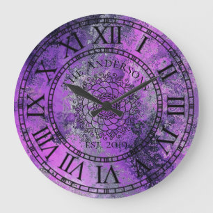 Relógio Grande Chique Rustic Antique Vintage Numeral Romano