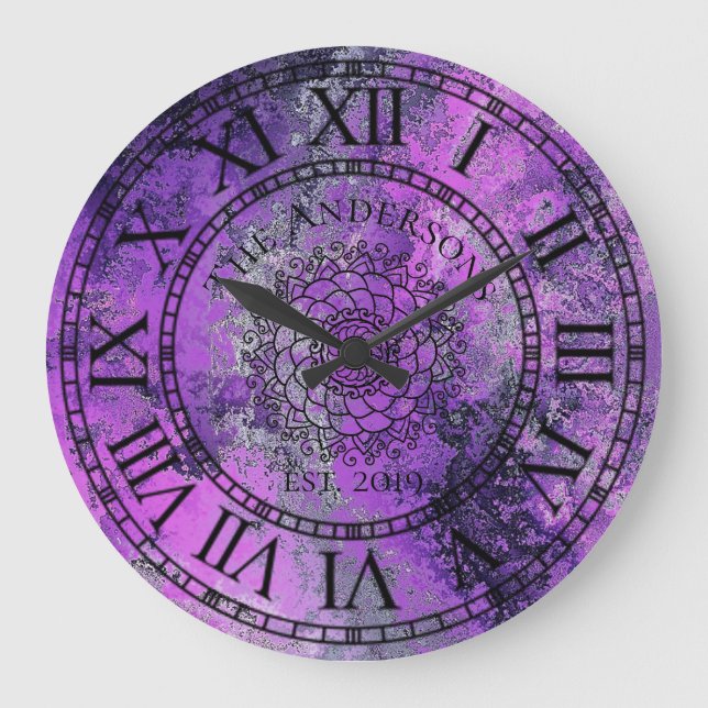 Relógio Grande Chique Rustic Antique Vintage Numeral Romano (Frente)