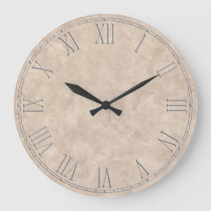 Relógio Grande Chique Rustic Beige Tan Large Clock