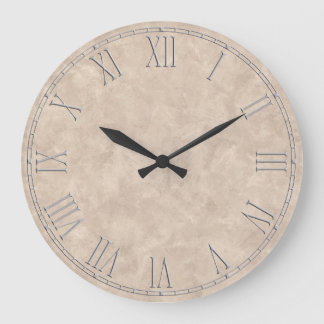 Relógio Grande Chique Rustic Beige Tan Large Clock