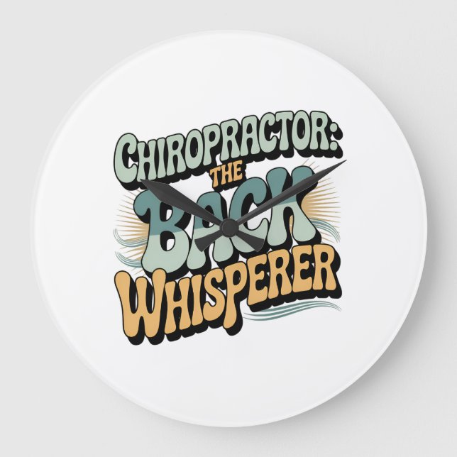 Relógio Grande Chiropractor Back Whisperer Gift Idea (Frente)