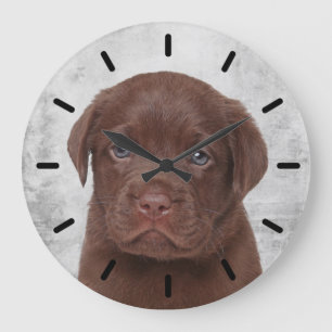 Relógio Grande Chocolate Labrador
