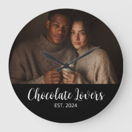 Relógio Grande Chocolate Lovers Couple Established Photo Gift
