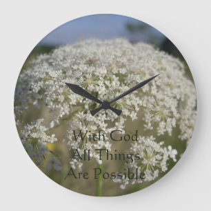 Relógio Grande Christian Com Deus Todas As Coisas São Possíveis