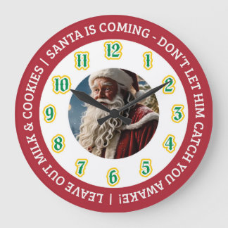 Relógio Grande Christmas Eve Santa Clock
