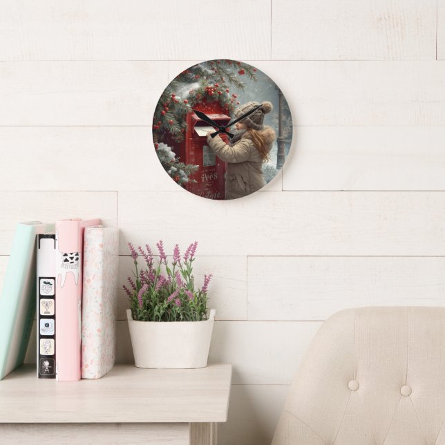 Relógio Grande Christmas mailbox  charming festive winter decor (Sala de leitura)