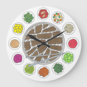 Relógio Grande Churrasco coreano Barbecue - Comida de Banchan tor