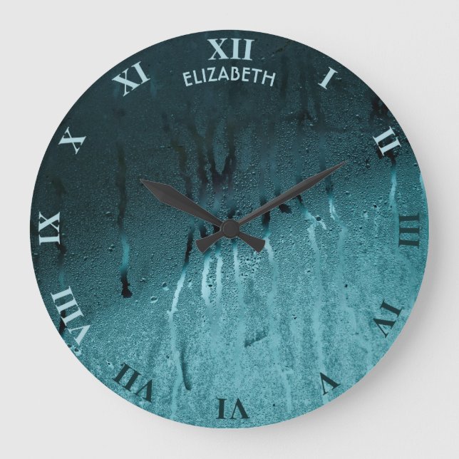 Relógio Grande Chuva Cai E Nevoeiro Em Vidro Cai outono (Frente)