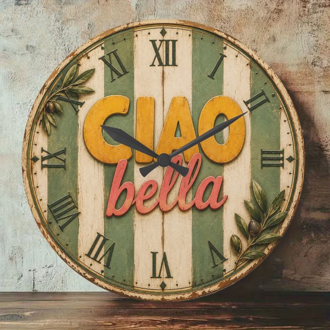 Relógio Grande Ciao Bella Italian Rustic Kitchen (Criador carregado)