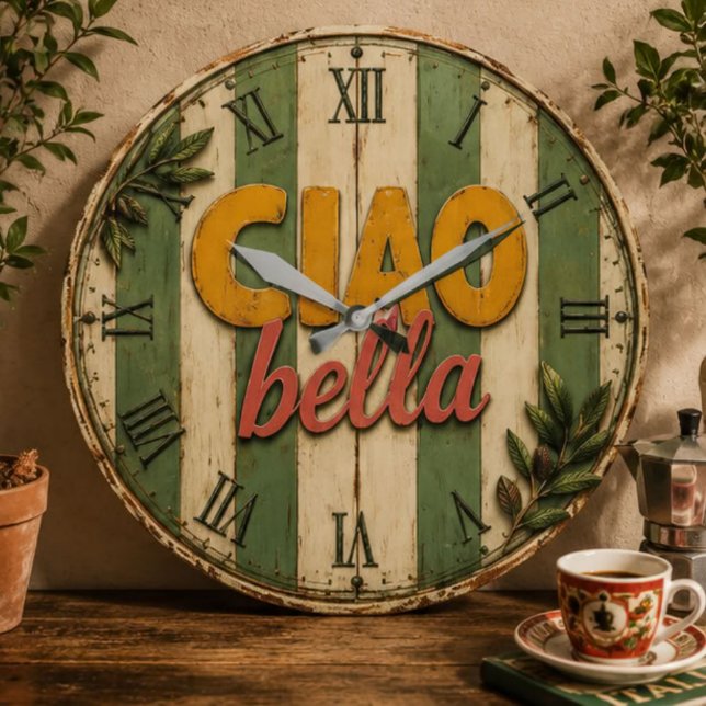 Relógio Grande Ciao Bella Italian Rustic Kitchen (Criador carregado)