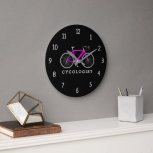 Relógio Grande Ciclo Rosa Do Cicologista A Preto