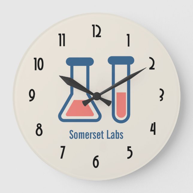 Relógio Grande Ciência no tubo de ensaio e beaker (Frente)