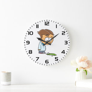 Relógio Grande Cientista triste com experimento quebrado