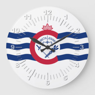 Relógio Grande Cincinnati (Ohio) flag Large Clock