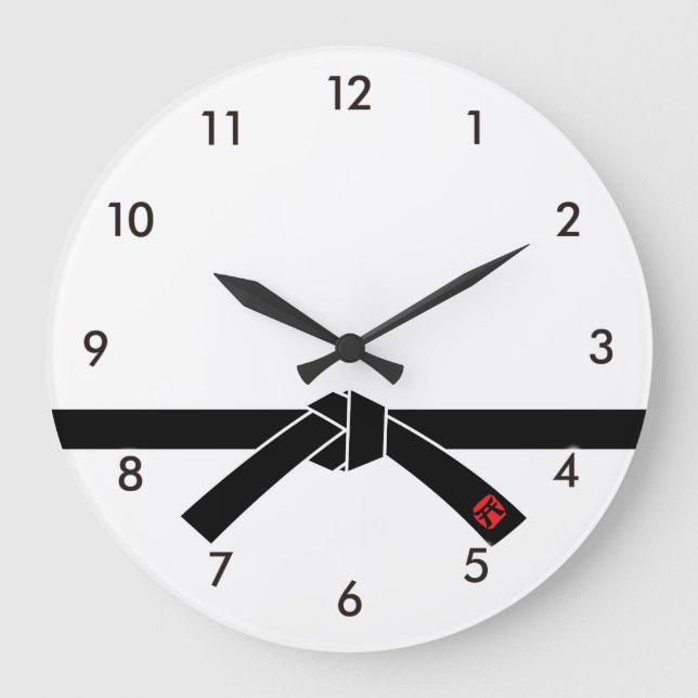 Relógio Grande Cinturão Negro, Artes Marciais 黒 帯, 武 道 (Frente)